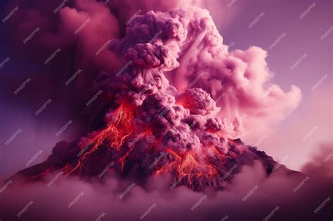 Premium AI Image | A purple volcano eruption Generative Ai