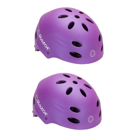 Razor Youth Adjustable Protective Helmet - Purple - Ideal for Biking ...