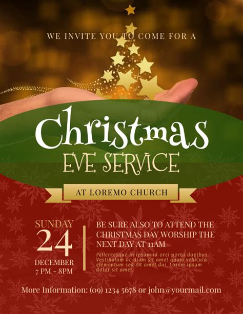 Christmas Eve Service Flyer Template | PosterMyWall