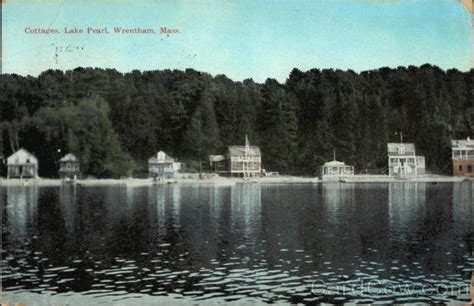 Cottages on the Water at Lake Pearl Wrentham, MA Postcard