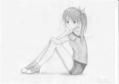 Manga Girl Sitting Pose by anime-lover12345 on DeviantArt