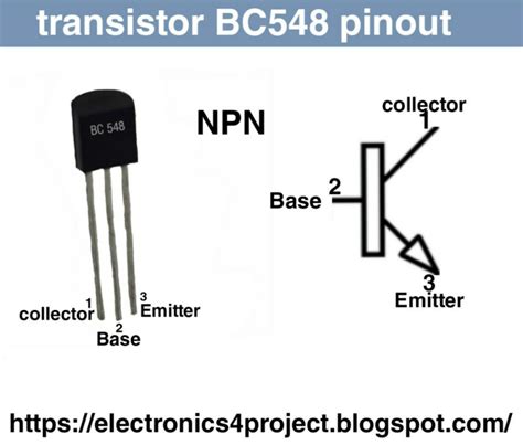 transistor bc548 pinout diagram