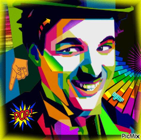 Chaplin in pop Art style - GIF animado gratis - PicMix
