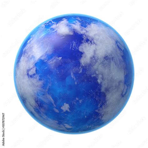 Fictional water planet isolated transparent backgound 3d rendering ...