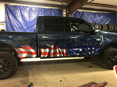 American flag vinyl wrap on ford pickup f250 | xtreme digital graphix ...