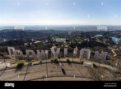 Editorial view of the Hollywood sign in Los Angeles, California Stock ...