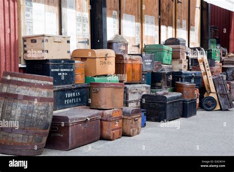 Old luggage SS Great Britain Dockyard Museum, Bristol, England, UK ...