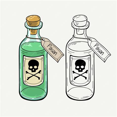 Premium Vector | Bottle of poison, cartoon illustration