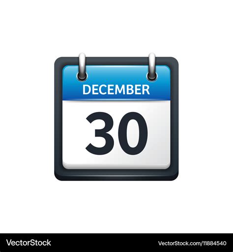 December 30 calendar icon Royalty Free Vector Image