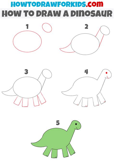 How to Draw a Dinosaur - Easy Drawing Tutorial For Kids