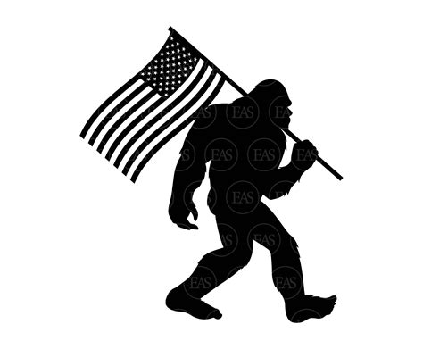 Bigfoot American Flag SVG