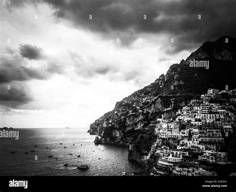 Positano in bad weather, Italy Stock Photo - Alamy