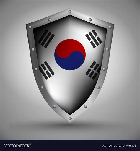 Shield with the south korea flag Royalty Free Vector Image