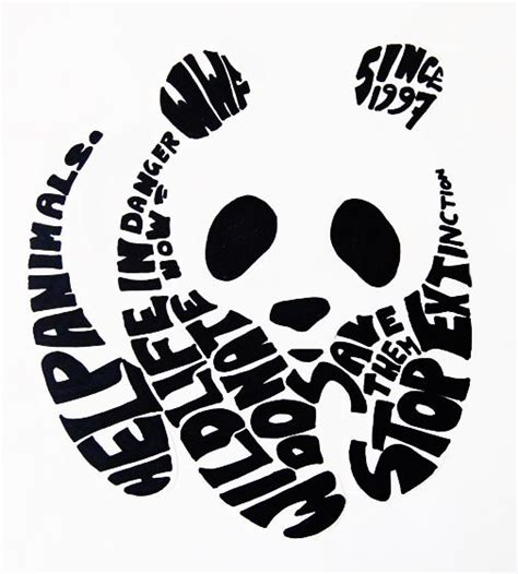 Panda Typography Art