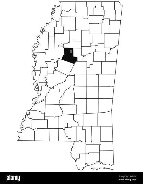 Map of Carroll County in Mississippi state on white background. single County map highlighted by ...