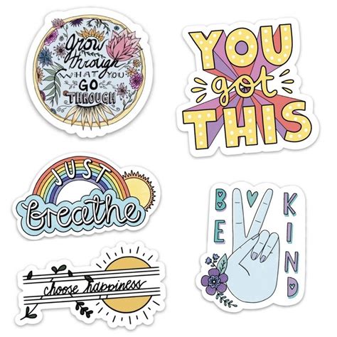 Big Moods Positivity Bright Sticker Pack 5pc | Positivity stickers, Stickers, Sticker art