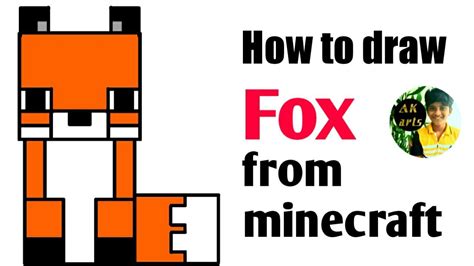 How to draw fox from minecraft | AK arts | - YouTube