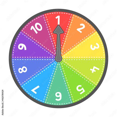 Vector Spin Wheel Game With Numbers 1-10 Stock Vector | Adobe Stock