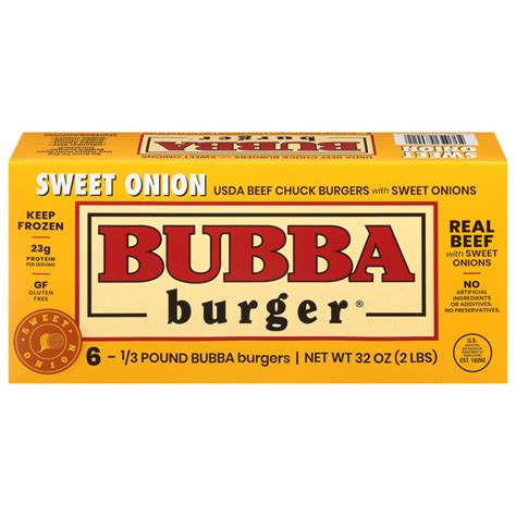 Save on Bubba Burger Choice Beef Chuck with Sweet Onions 1/3 lb ea - 6 ...