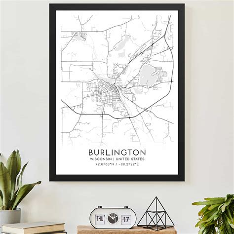 Custom Burlington United States Map Poster - Mapmory