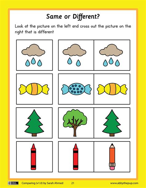 Same or Different? worksheet | Free Printable Puzzle Games