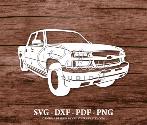 SVG Chevrolet Silverado 1500 Pickup Silhouette Cut Files | Etsy Australia