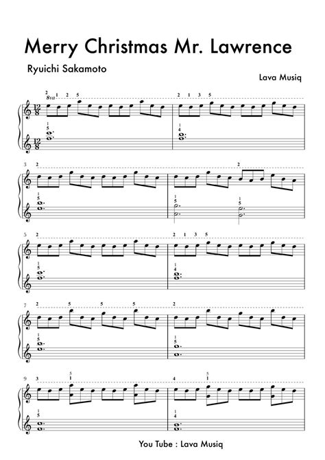 Ryuichi Sakamoto - Merry Christmas Mr.Lawrence (Easy Piano Sheet ...