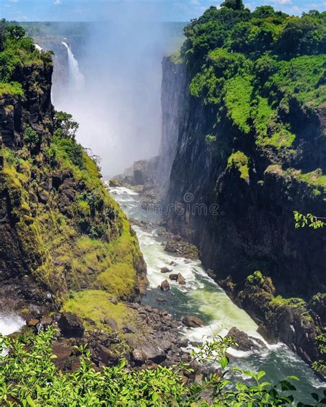 Victoria Falls, Zambezi River Stock Photo - Image of waterfall, river ...