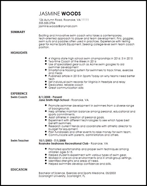 Free Contemporary Sports Coach Resume Example | Resume-Now