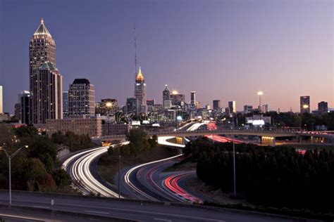 Atlanta Skyline at Sunset stock image. Image of commute - 10142113