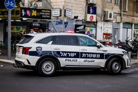 Police car in Israel editorial stock photo. Image of auto - 244825523