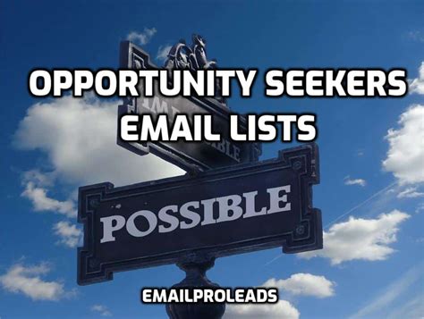 Opportunity Seekers Email Lists - EmailProLeads