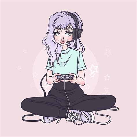 gamer girl digital illustration