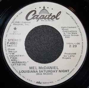 Mel McDaniel – Louisiana Saturday Night (1981, Vinyl) - Discogs