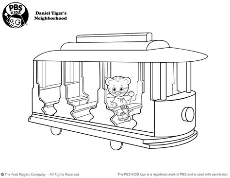 Daniel Tiger Trolley Coloring Page Coloring Pages