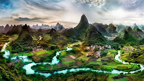 HD wallpaper: china, guangxi, guilin, li river, mountains, limestone, karst | Wallpaper Flare