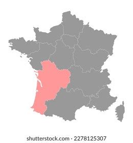 Nouvelleaquitaine Map Region France Vector Illustration Stock Vector ...