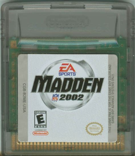 Madden NFL 2002 (2001) Game Boy Color box cover art - MobyGames