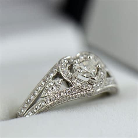 Heart Shape Diamond Halo Ring in Platinum