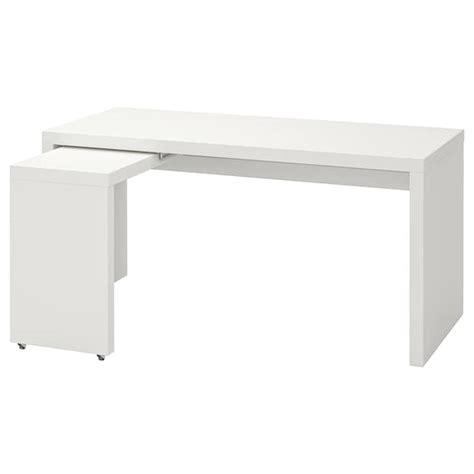 MALM white, Desk with pull-out panel, 151x65 cm - IKEA