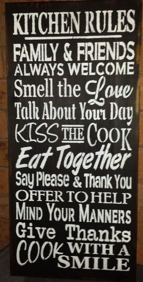 KITCHEN RULES SIGN | Kitchen rules sign, Sign materials, Kitchen rules