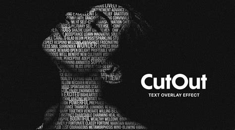 Cut-Out Text Portrait Photo Effect Mockup for Adobe Photoshop