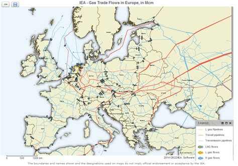 Natural Gas Pipeline Map Europe