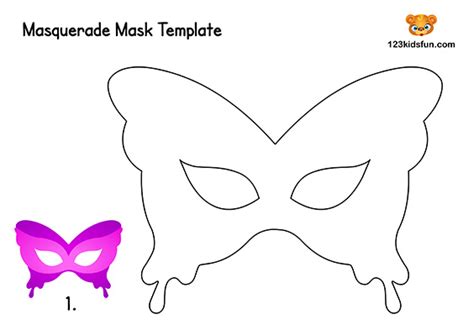 Free Printable Masquerade Masks Template | 123 Kids Fun Apps