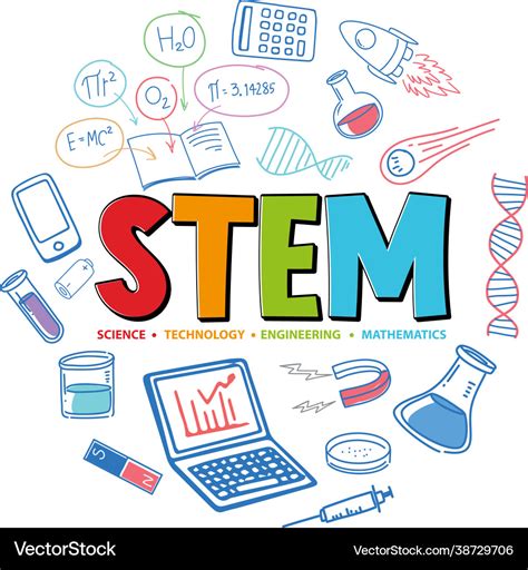 Colourful stem education logo with learning Vector Image