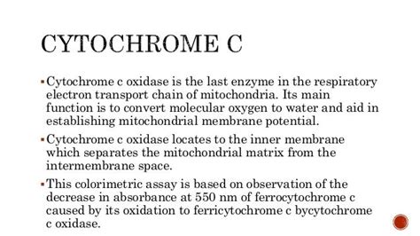 Cytochrome c Oxidase Assay