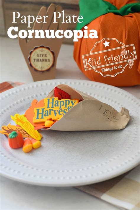 Easiest Thanksgiving Craft Ever - A Paper Plate Cornucopia