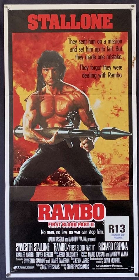 All About Movies - Rambo First Blood Part II Movie Poster Daybill Sylvester Stallone