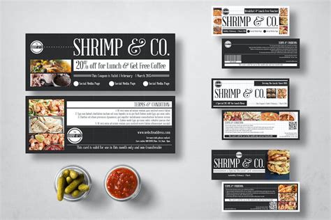 Seafood Restaurant Coupon Card - Design Template Place