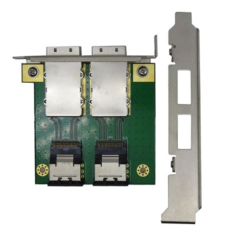 Dual Mini SAS26p SAS-SFF-8087 to SFF-8088 Adapter Board in PCI Bracket SAS36P-26P PCI Server ...